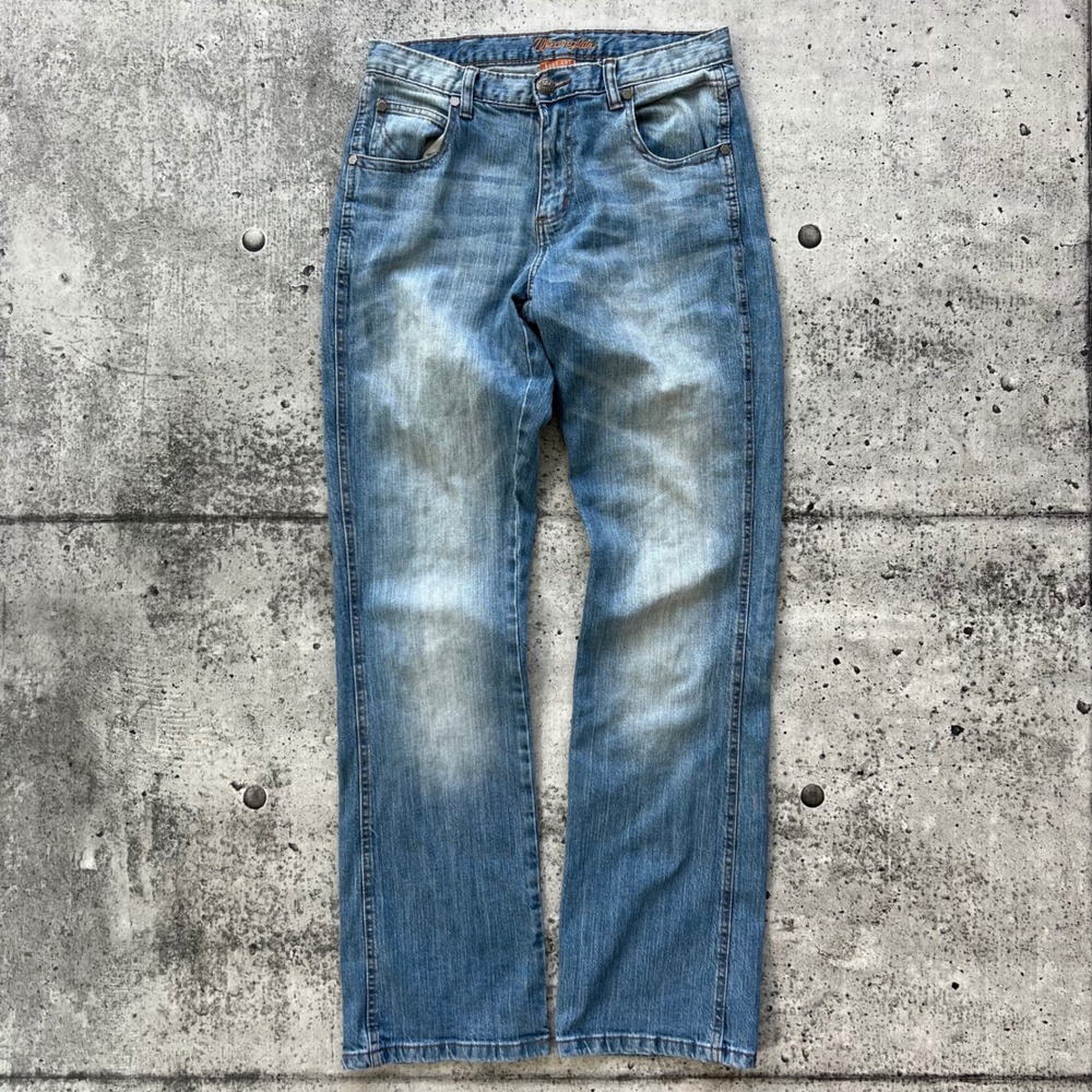 Wrangler Jeans Women 30x36 Light Wash Western Denim Boot Cut Cowgirl Whisker Y2K